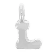 Charm letra alfabeto 8 mm con anillo cerrado - L - Plata 925 x1