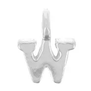 Charm letra alfabeto 8 mm con anillo cerrado - W - Plata 925 x1