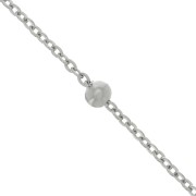 Cadena de malla Forçat con cuentas redondas alternas 3.5mm Acero inoxidable 304 x50cm