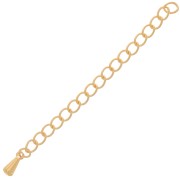 Cadena de extensión de la gota - Rombo malla 60 mm - Chapado en oro x1