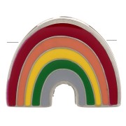 Cuenta pasante arco iris 11x14mm para cordón 6mm Multicolor Acero inoxidable 304x1