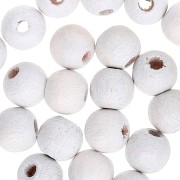 Redondas de madera 6 mm Blanco x25