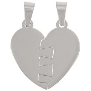 Colgante corazón separable 25x24 mm - Acero inoxidable 304 x1