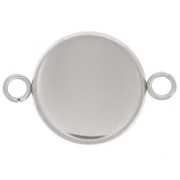 Entrepieza engarzado para cabujón de fondo plano de 14 mm - acero inoxidable 304 x1