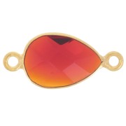 Gota facetada entre capas 13x8mm imitación gema Dorado Oro fino - Hydro Granate