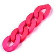 Eslabón Acrílico retorcido Ovalado 30x21 mm - Rosa Mate Opaco x1
