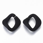 Eslabón Acrílico Cuadrado Retorcido 24x23 mm - Negro Opaco Mate x1