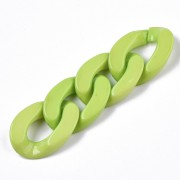 Eslabón acrílico ovalado trenzado 30x21 mm - Verde claro x1