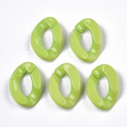 Eslabón acrílico ovalado trenzado 30x21 mm - Verde claro x1