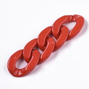 Eslabón acrílico ovalado trenzado 30x21 mm - Rojo x1