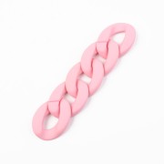 Eslabón Acrílico Torcido Ovalado 40x29 mm - Rosa Claro Opaco Mate x1
