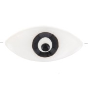 Cuenta de ojo de nácar 17x8 mm - Natural - Negra x1