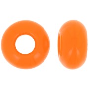 Cuenta de agujero grande - Donuts 14 mm - Naranja opaco x10