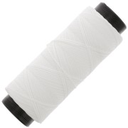 Hilo plano de poliéster encerado - Cordón para micro macramé 0,8 mm - Blanco x100m