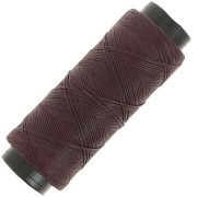 Hilo plano de poliéster encerado - Cordón para micro macramé 0,8 mm - Berenjena x100m
