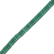 Cuentas arandalas Heishi de imitiación piedra 5x1.5mm - Agate teintée Vert foncé x40cm