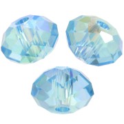 PureCrystal 5040 Cuentas redondas aplanadas de 4 mm - Aguamarina brillante 2X x20