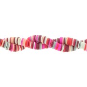 Cuentas arandalas Heishi 8x1 mm - Mix Rojo - Rosa x39cm
