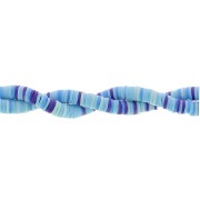 Cuentas arandalas Heishi 6x1 mm - Mix Multi-azul x39cm