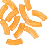 Perlas de tubo curvado en acrílica transparente 35x11 mm - Mármol amarillo x6