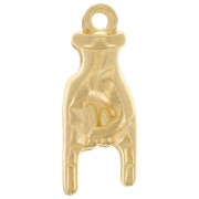 Colgante de mano - Signo de Rock and Roll - 21x8 mm - Dorado oro fino x1