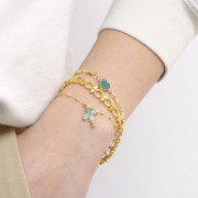 Cuentas de corazón de gema de 4 mm - Obsidiana moteada x4