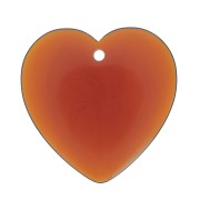 Colgante corazón de resina transparente 36x36,5 mm - Ámbar x1