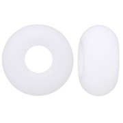 Cuentas agujeros grandes - Donuts 14 mm - Blanco opaco x10