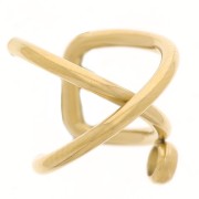 Anillo en forma de cruz de 10mm para la oreja izquierda - Acero inoxidable 304 Dorado x1