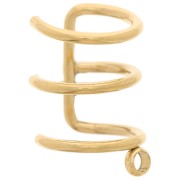 Pendiente de alambre triple 11 mm para la oreja izquierda Acero inoxidable 304 Dorado x1