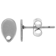 Pendientes 8x5 mm con 1 agujero - Acero inoxidable 304 x2