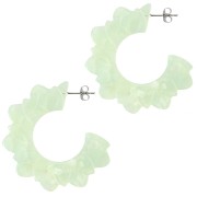 Aros flor de acetato 49 mm - Liquen nacarado x2