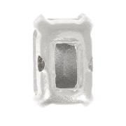 Cristal engaste Aurora A4610 Octágono Step Cut 6x4 mm - Rodio - Cristal x1