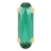 Aurora Cristal engaste A4161 Ovalado Clásico Largo 15x5 mm - Dorado - Esmeralda x1