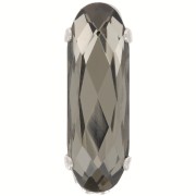 Cristal engaste Aurora A4161 Ovalado Clásico Largo 21x7 mm - Rodio - Diamante Negro x1