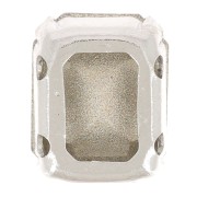 Cristal engaste Aurora A4610 Step Cut Octagon 8x6 mm - Rodio - Cristal x1