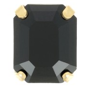 Cristal engaste Aurora A4610 Step Cut Octagon 10x8 mm - Dorado - Azabache x1