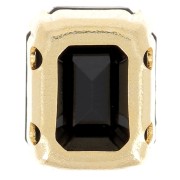 Cristal engaste Aurora A4610 Step Cut Octagon 10x8 mm - Dorado - Azabache x1
