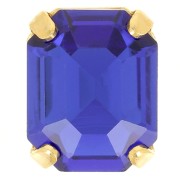 Cristal engaste Aurora A4610 Step Cut Octagon 10x8 mm - Dorado - Azul Capri x1