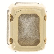 Cristal engaste Aurora A4610 Step Cut Octagon 10x8 mm - Dorado - Azul Capri x1
