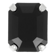 Cristal Aurora A4610 Octágono talla escalonada 10x8 mm - Plata - Azabache x1