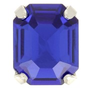 Cristal Aurora A4610 Octágono talla escalonada 10x8 mm - Plata - Azul Capri x1