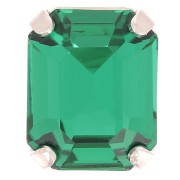 Cristal engaste Aurora A4610 Step Cut Octagon 10x8 mm - Plata - Esmeralda x1