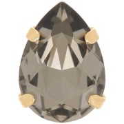 Cristal engastado Aurora A4320 Gota 14x10 mm - Oro - Diamante negro x1