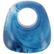 Colgante trapecio de resina transparente 23x21 mm - Mármol azul x1