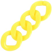 Eslabón acrílico trenzado ovalado 39x34 mm - Amarillo fluorescente x1