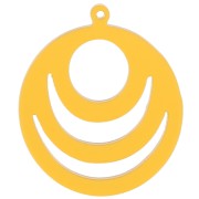 Colgante redondo calado en acrílico transparente 30 mm - Amarillo x1