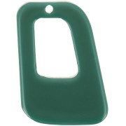 Colgante geométrico calado de acrílico opaco 26x18 mm - Verde botella x1
