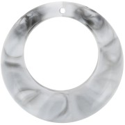 Colgante de acrílico redondo curvado hueco de 42 mm - Mármol gris x1