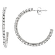 Pendientes de aro de óxido de circonio 36 mm - Acero inoxidable 316L x2